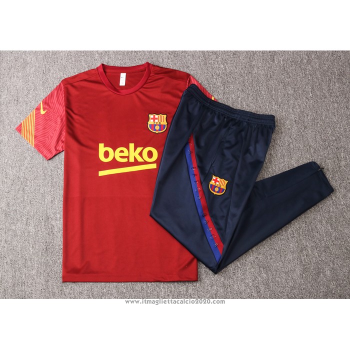 Tuta da Track FC Barcellona Manica Corta 2020 2021 Rosso